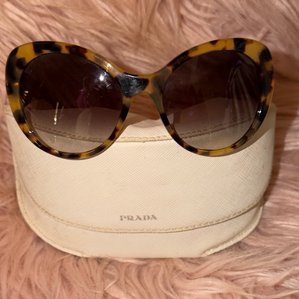 Prada Brown Tortoise Sunglasses with soft case